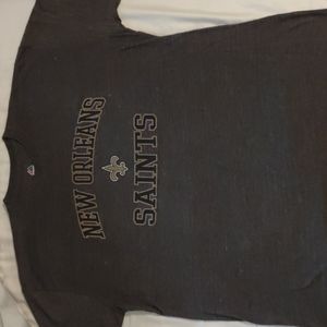 New Orleans saints, Majestic 2XLT t-shirt. Gray black and gold